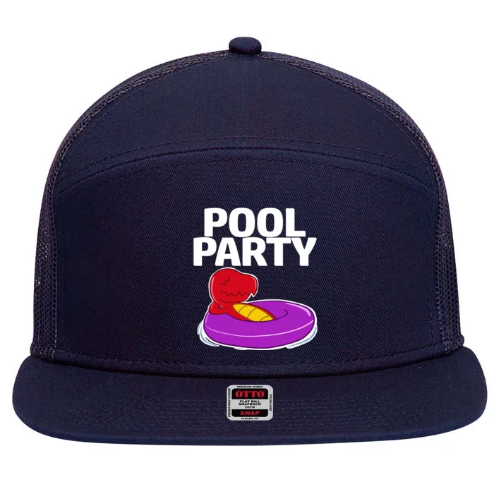 Tgiftrex In A Floater Pool Party Cool Gift 7 Panel Mesh Trucker Snapback Hat