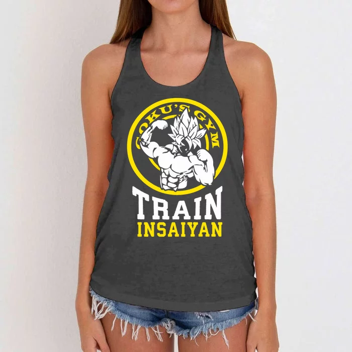 Train Insaiyan Anime Gym And Workout Motivational Premium Women's Knotted Racerback Tank