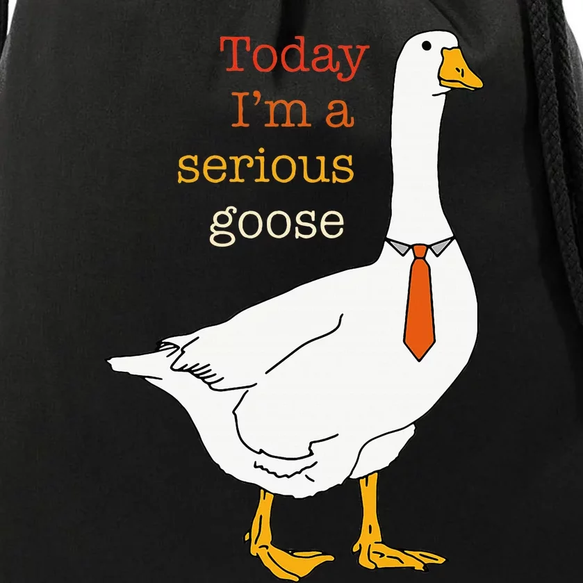 Today IM A Serious Goose Funny Silly Goose Drawstring Bag