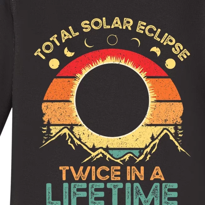 Twice In A Lifetime Solar Eclipse 2024 Total Eclipse Baby Long Sleeve Bodysuit