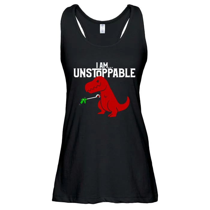 Trex I Am Unstoppable Dinosaur Funny Ladies Essential Flowy Tank