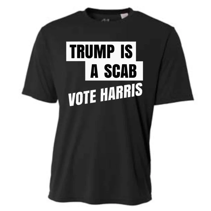 Trump Is A Scab Vote Harris Cooling Performance Crew T-Shirt