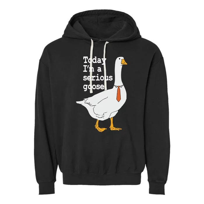 Today Im A Serious Goose Silly Humor Garment-Dyed Fleece Hoodie