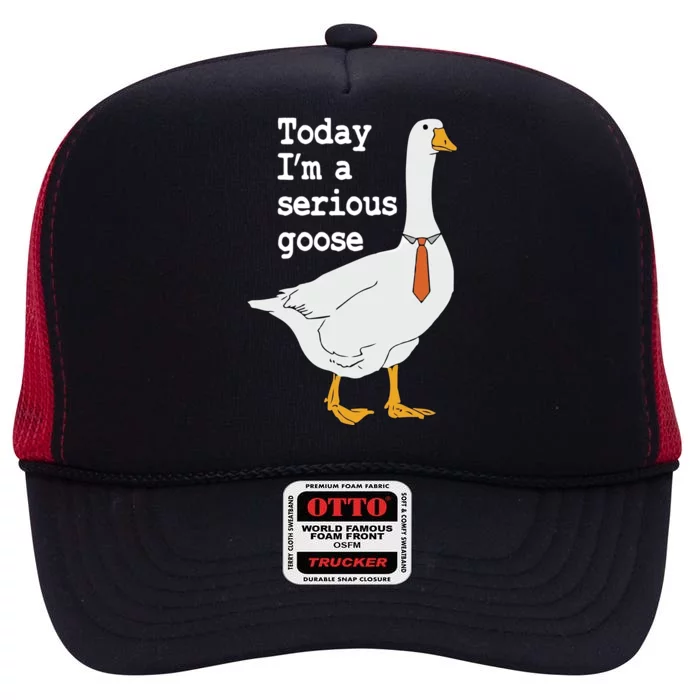 Today Im A Serious Goose Silly Humor High Crown Mesh Trucker Hat