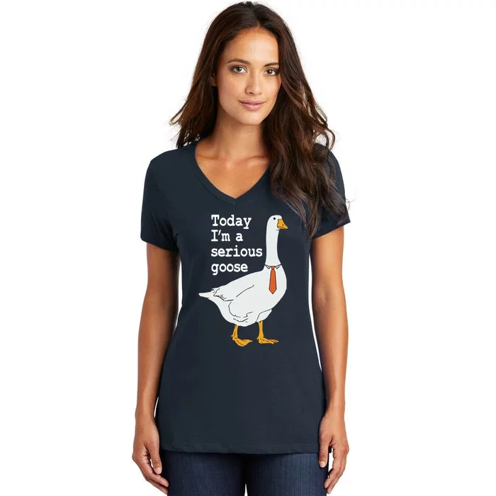 Today Im A Serious Goose Silly Humor Women's V-Neck T-Shirt