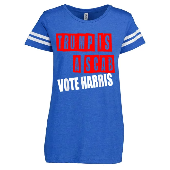 Trump Is A Scab Vote Kamala Harris 2024 Enza Ladies Jersey Football T-Shirt