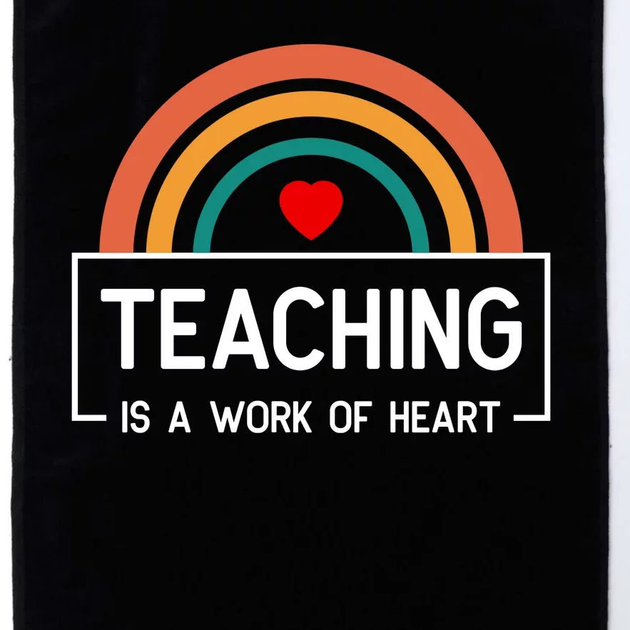 Teaching Is A Work Of Heart Rainbow Platinum Collection Golf Towel