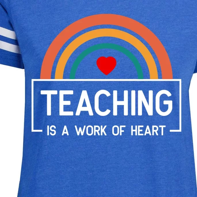 Teaching Is A Work Of Heart Rainbow Enza Ladies Jersey Football T-Shirt