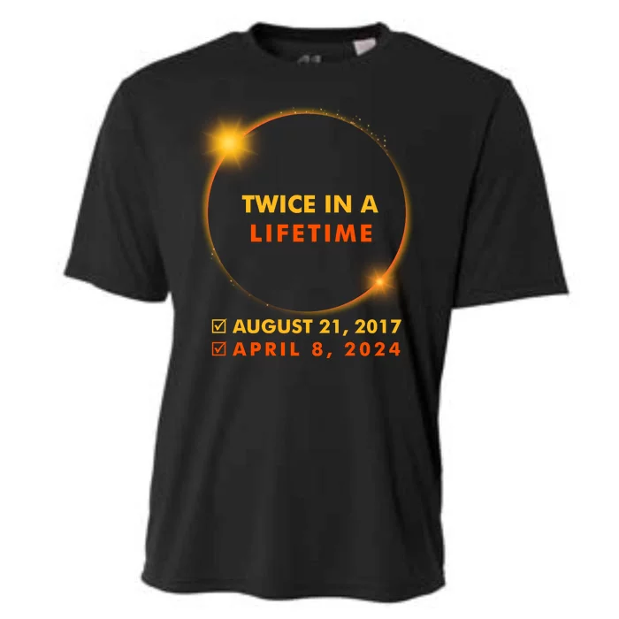 Twice In A Lifetime Solar Eclipse August 21 2017 April 8 2024 Cooling Performance Crew T-Shirt