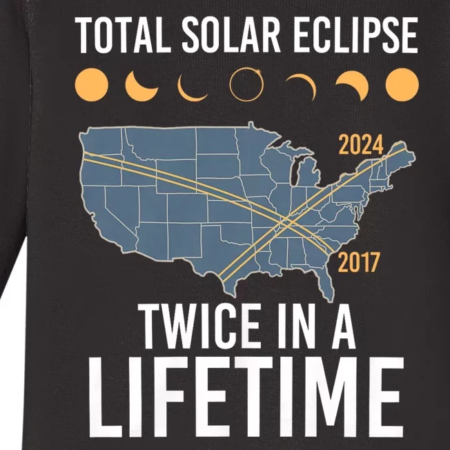 Twice In A Lifetime Solar Eclipse 2024 Total Eclipse Baby Long Sleeve Bodysuit