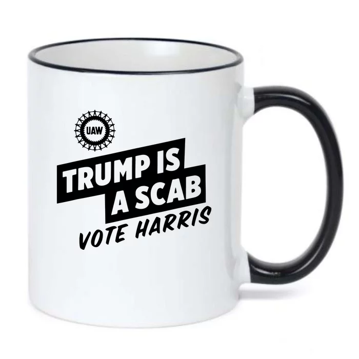 Trump Is A Scab Vote Harris Black Color Changing Mug