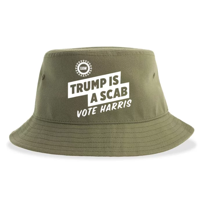 Trump Is A Scab Vote Harris Sustainable Bucket Hat