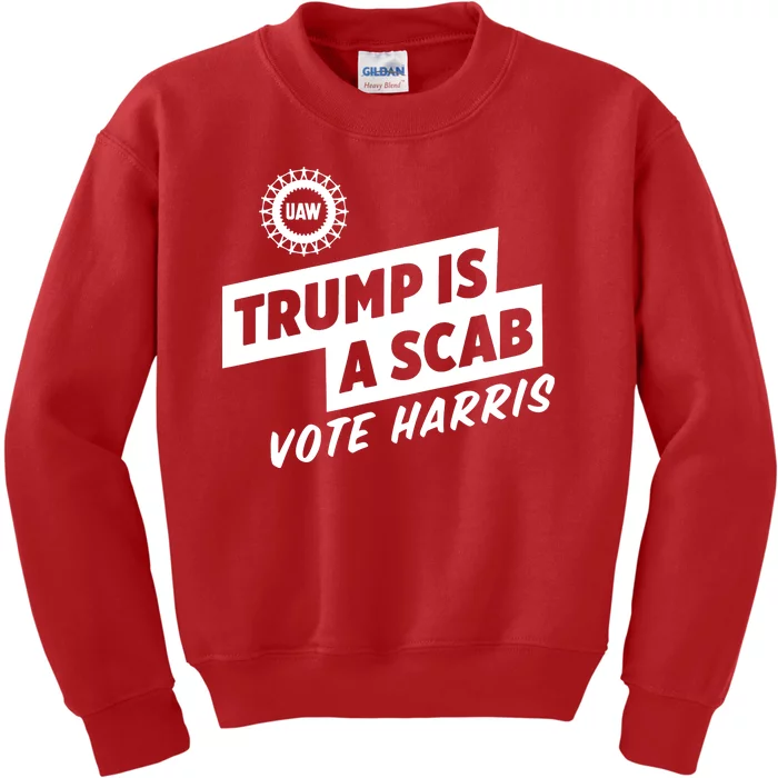 Trump Is A Scab Vote Harris Kids Sweatshirt