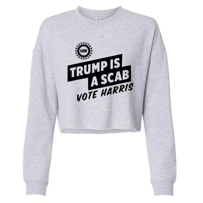 Trump Is A Scab Vote Harris Cropped Pullover Crew