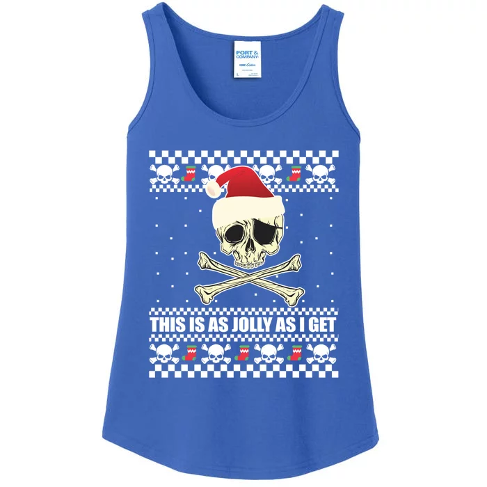 This Is As Jolly As I Get Skull Roger Santa Ugly Xmas Meme Gift Ladies Essential Tank