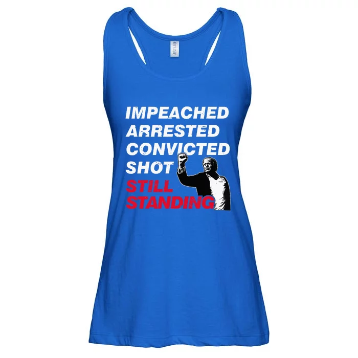 Trump Impeached Arrested Convicted Shot Still Standing Ladies Essential Flowy Tank