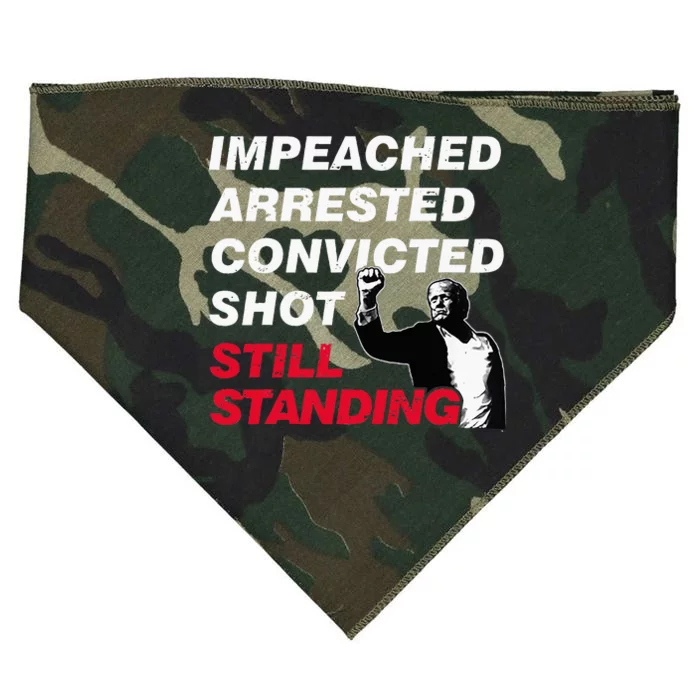 Trump Impeached Arrested Convicted Shot Still Standing USA-Made Doggie Bandana