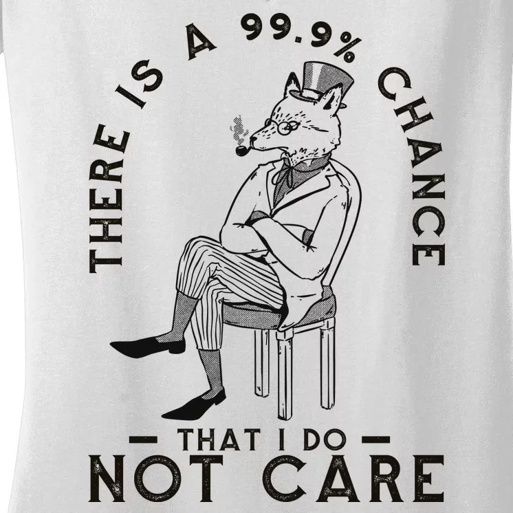 There Is A 99% Chance That I Do Not Care Funny Women's V-Neck T-Shirt