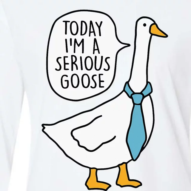 Today IM A Serious Goose Womens Cotton Relaxed Long Sleeve T-Shirt