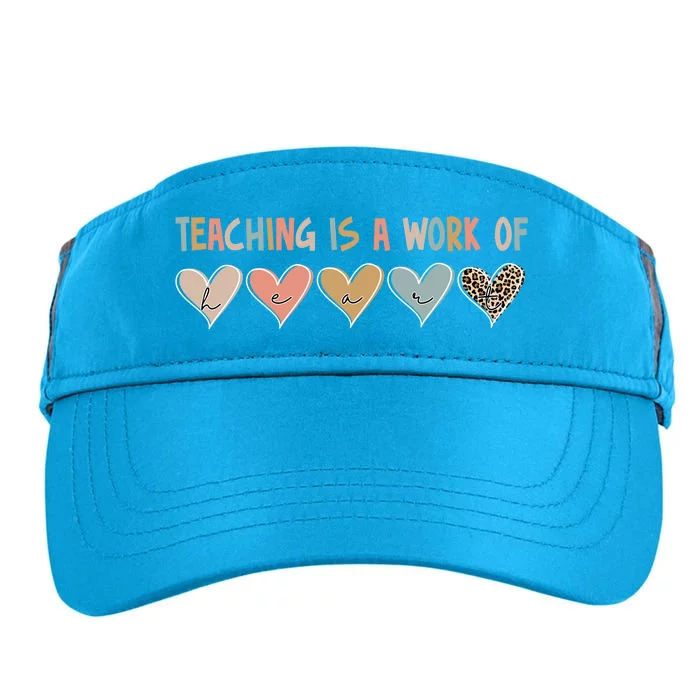 Teaching Is A Work Of Hearts Adult Drive Performance Visor