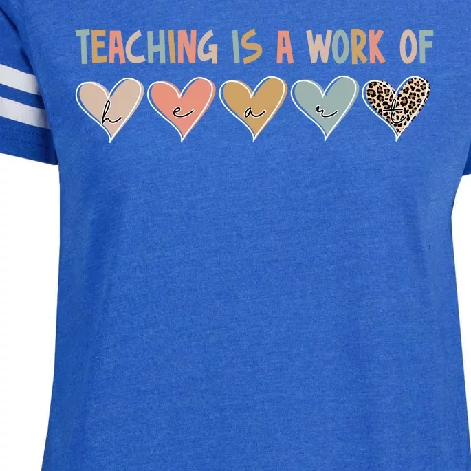 Teaching Is A Work Of Hearts Enza Ladies Jersey Football T-Shirt