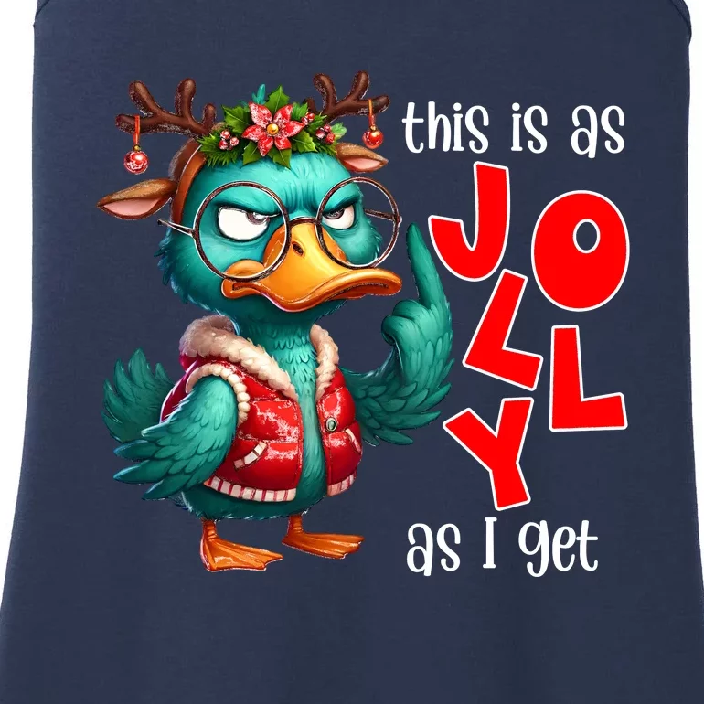 This Is As Jolly As I Get Funny Sarcastic Grumpy Duck Christmas Ladies Essential Tank