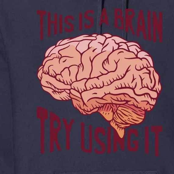 This Is A Brain Try Using It Funny Premium Hoodie