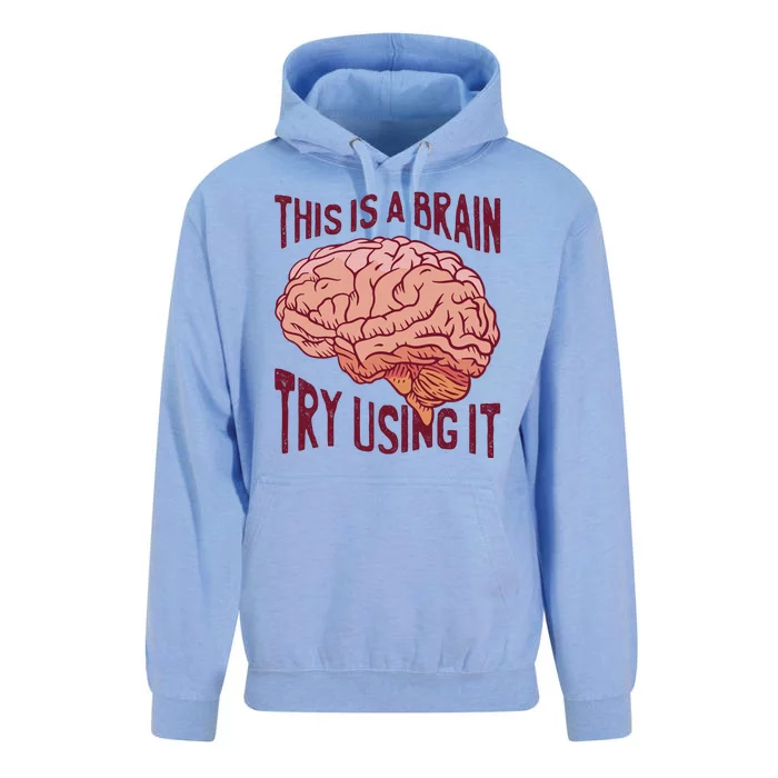 This Is A Brain Try Using It Funny Unisex Surf Hoodie