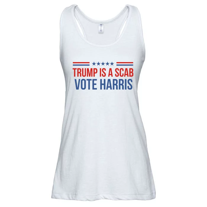 Trump Is A Scab Vote Harris 2024 Ladies Essential Flowy Tank