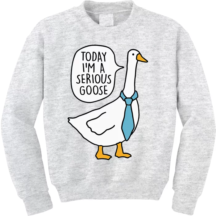 Today IM A Serious Goose Funny Silly Goose Kids Sweatshirt