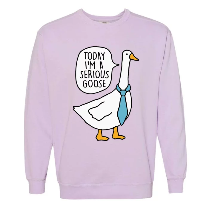 Today IM A Serious Goose Funny Silly Goose Garment-Dyed Sweatshirt