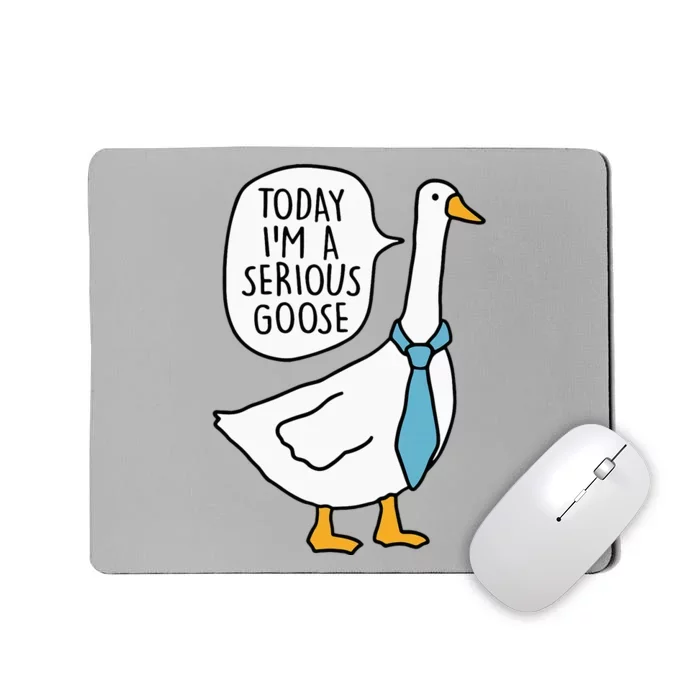 Today IM A Serious Goose Funny Silly Goose Mousepad