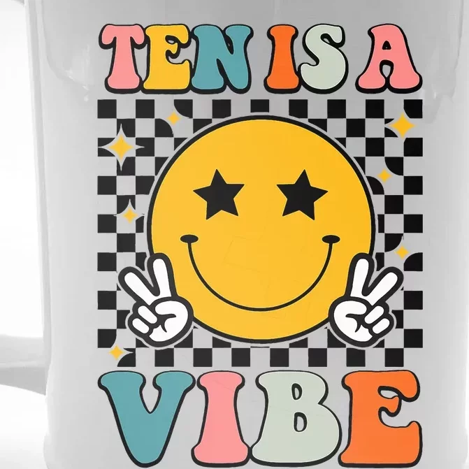 Ten Is A Vibe 10th Birthday Groovy 10 Years Old Front & Back Beer Stein