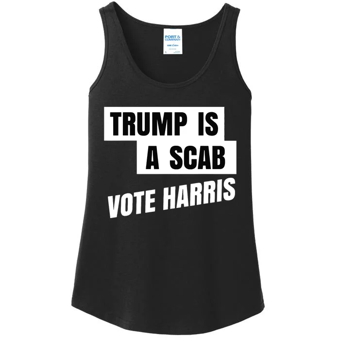 Trump Is A Scab Vote Harris Ladies Essential Tank