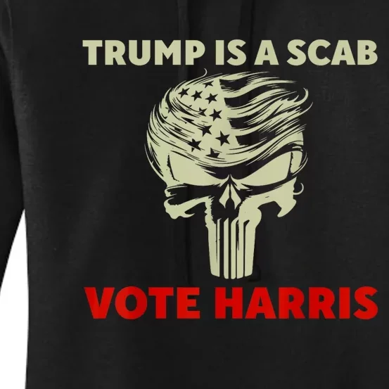 Trump Is A Scab Vote Harris Waltz New Way Move Forward Flag Women's Pullover Hoodie