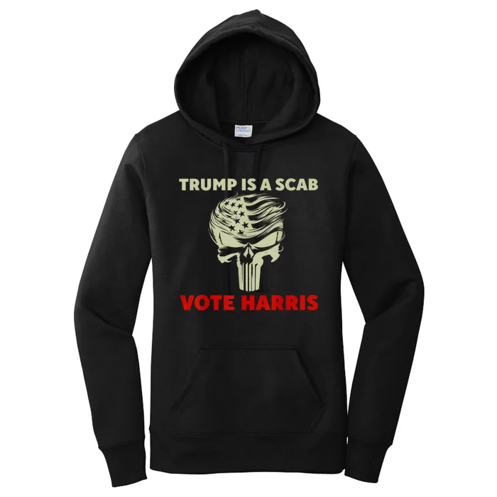 Trump Is A Scab Vote Harris Waltz New Way Move Forward Flag Women's Pullover Hoodie