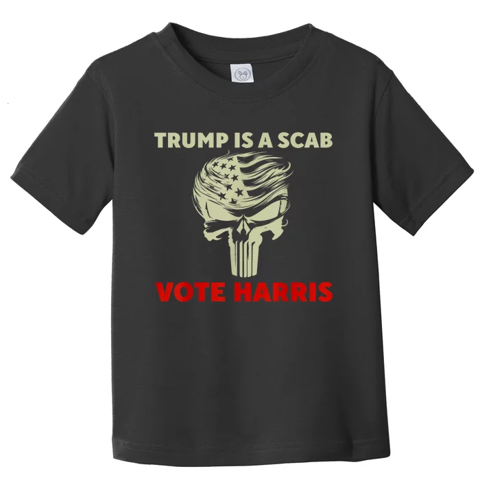 Trump Is A Scab Vote Harris Waltz New Way Move Forward Flag Toddler T-Shirt