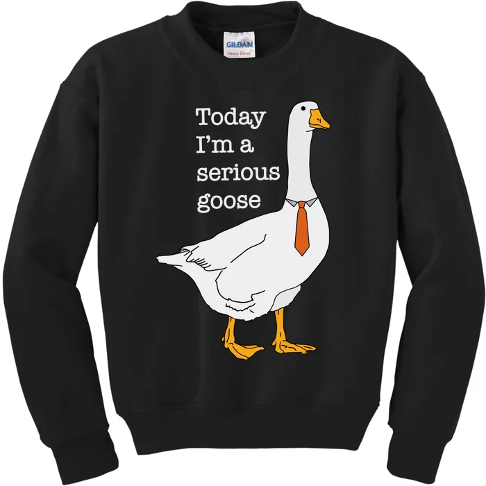 Today IM A Serious Goose Silly Goose Kids Sweatshirt