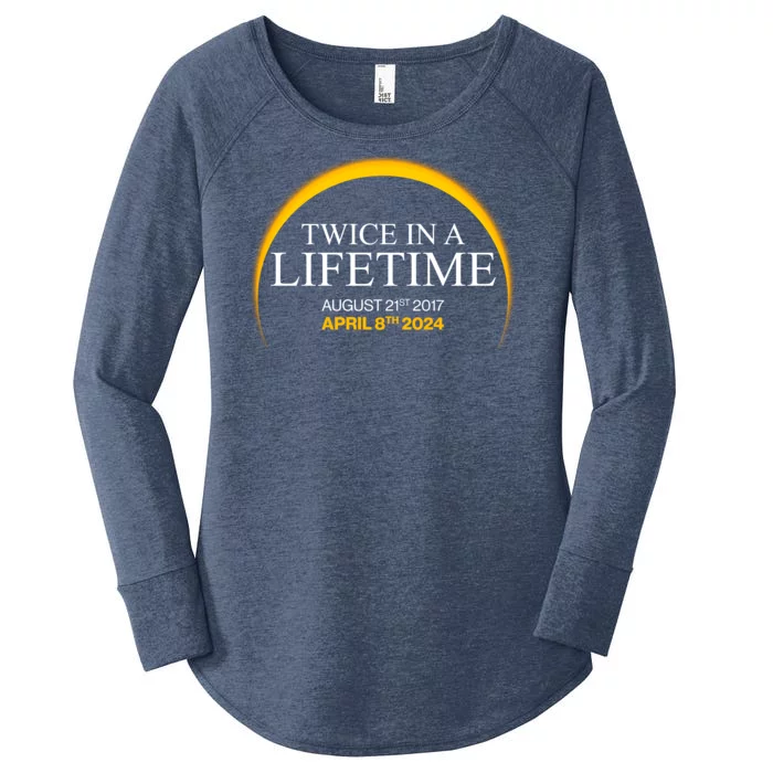 Twice In A Lifetime Total Solar Eclipse April 8 2024 Women's Perfect Tri Tunic Long Sleeve Shirt