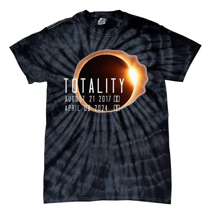 Twice in a Lifetime Totality Solar Eclipse 2017 & 2024 Tie-Dye T-Shirt