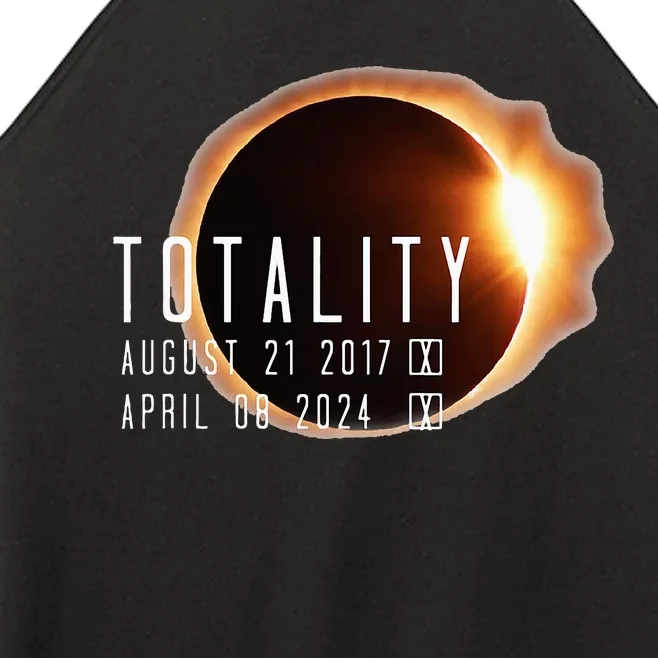 Twice in a Lifetime Totality Solar Eclipse 2017 & 2024 Women’s Perfect Tri Rocker Tank