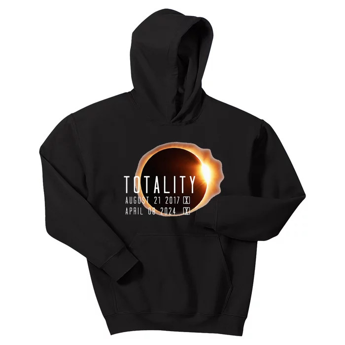 Twice in a Lifetime Totality Solar Eclipse 2017 & 2024 Kids Hoodie