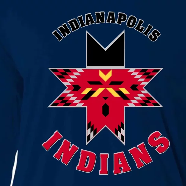 The Indians At Indianapolis Cool Vector Design Cooling Performance Long Sleeve Crew