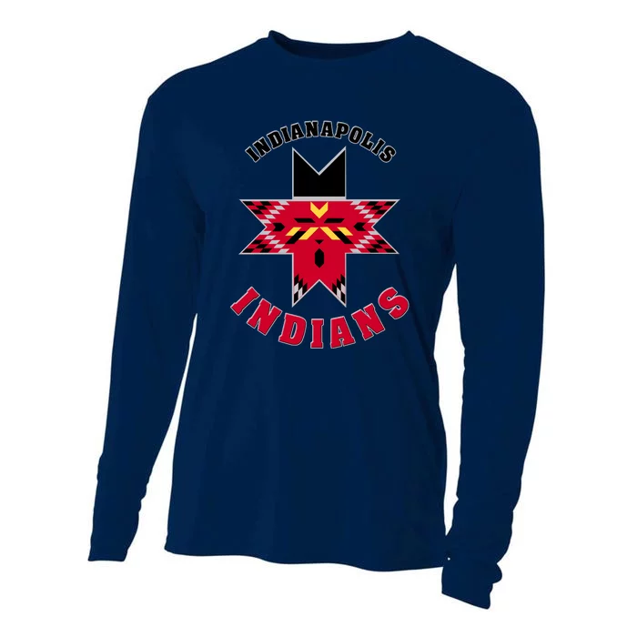 The Indians At Indianapolis Cool Vector Design Cooling Performance Long Sleeve Crew