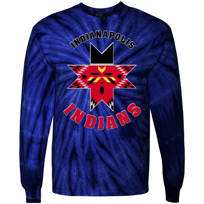 The Indians At Indianapolis Cool Vector Design Tie-Dye Long Sleeve Shirt