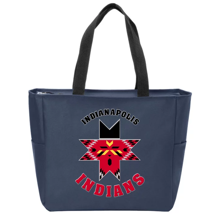 The Indians At Indianapolis Cool Vector Design Zip Tote Bag