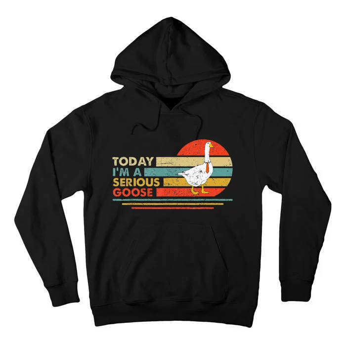 Today IM A Serious Goose Funny Apparel Vintage Sunset Tall Hoodie