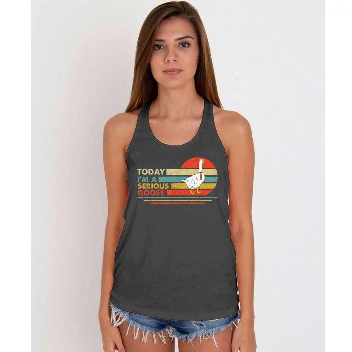 Today IM A Serious Goose Funny Apparel Vintage Sunset Women's Knotted Racerback Tank