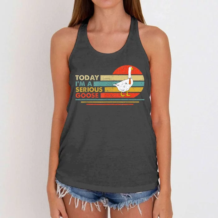 Today IM A Serious Goose Funny Apparel Vintage Sunset Women's Knotted Racerback Tank