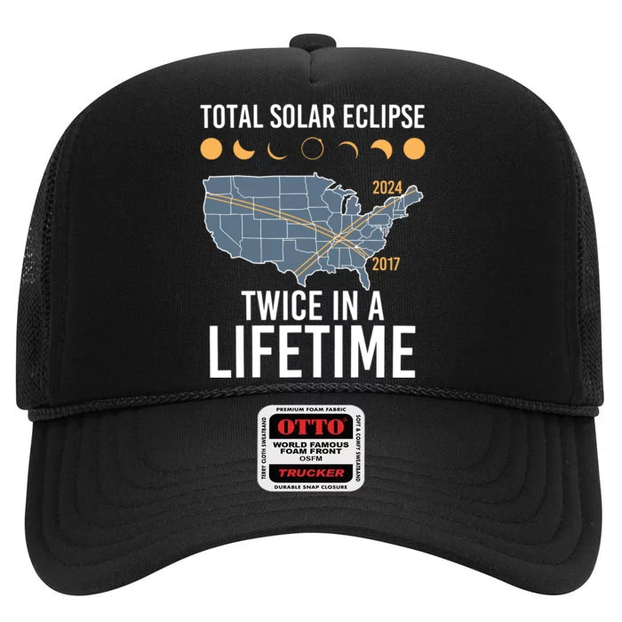 Twice In A Lifetime Solar Eclipse 2024 Total Eclipse High Crown Mesh Trucker Hat